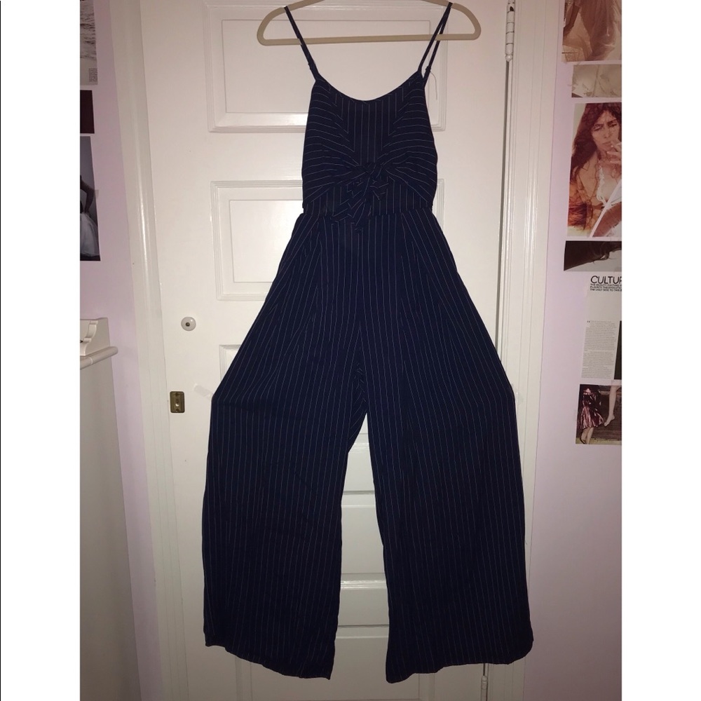 Flying Tomato Striped Blue and White Jumpsuit